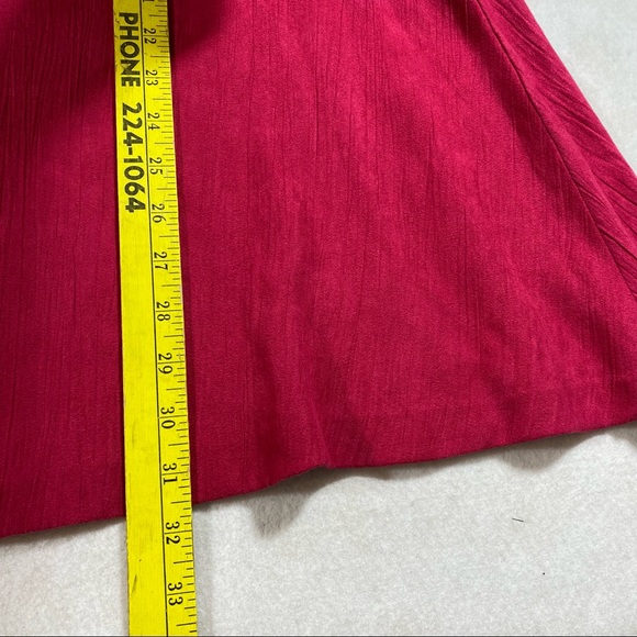 M Collection Aline Midi Skirt Pink size 10 Midi Skirt Faux Suede side Zip - Picture 5 of 10